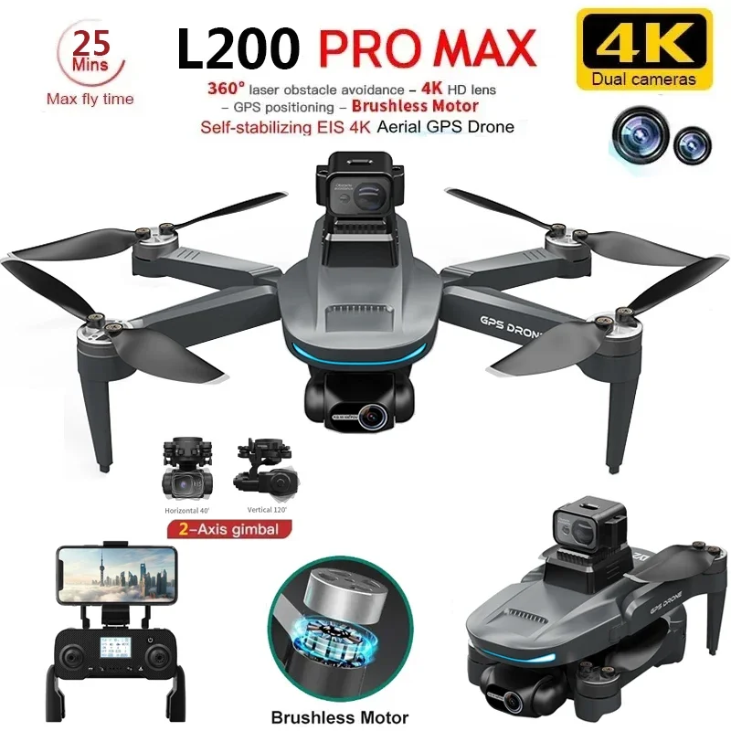 L200 PRO MAX Drone 4K 2-Axis P - Drone Racing Camera review and price