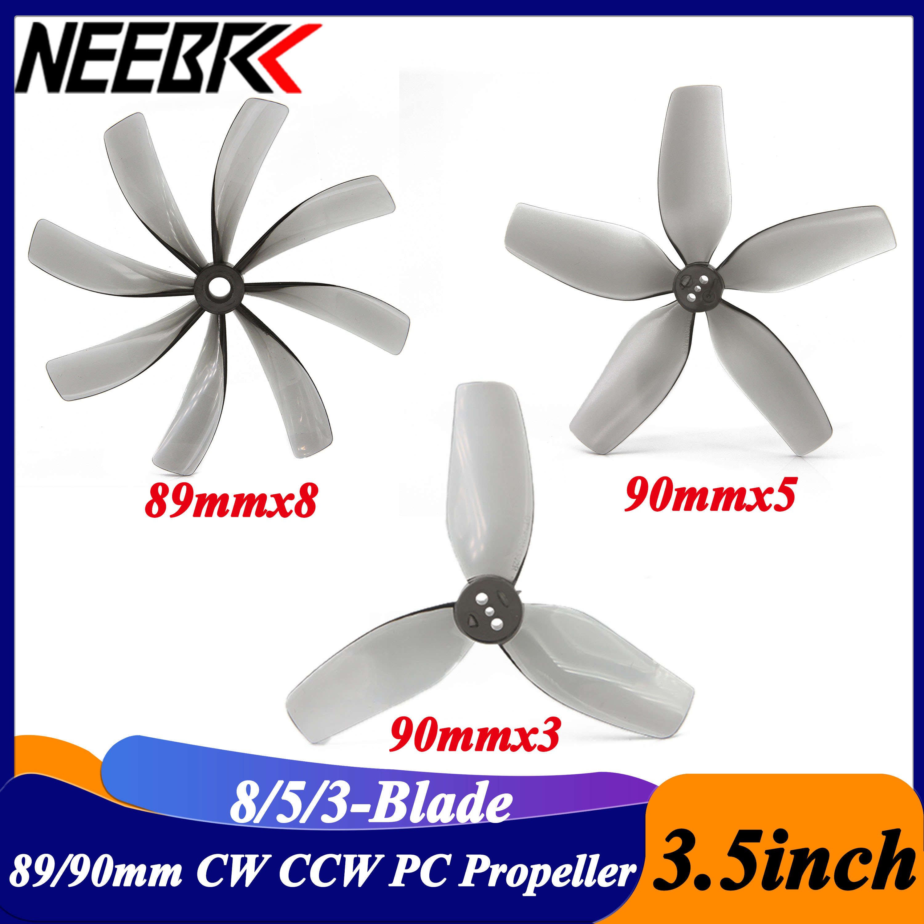 2Pairs 3.5inch 89x8 90x5 90x3  - Drone Racing Propeller review and price