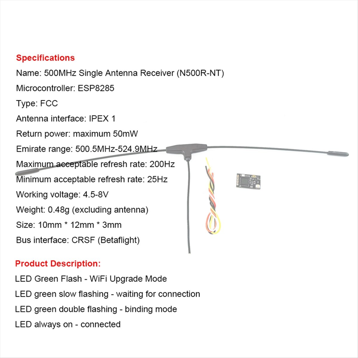 500MHz Receiver 500.5MHz-524.9 - Drone Racing Receiver review and price