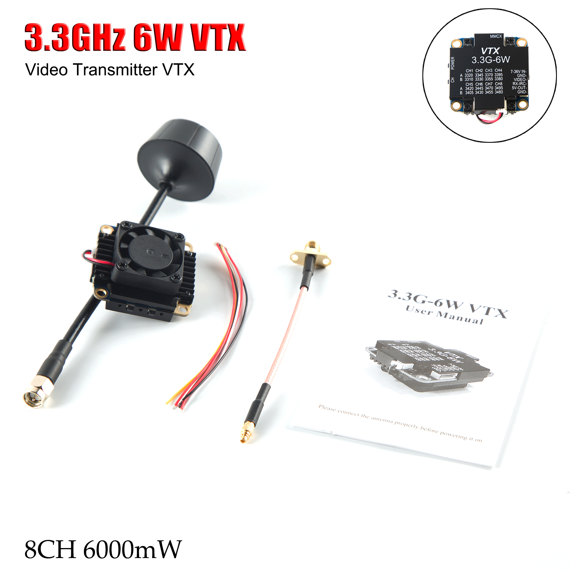FPV Video Transmitter 3.3G 6W  - Drone Racing Vtx review and price