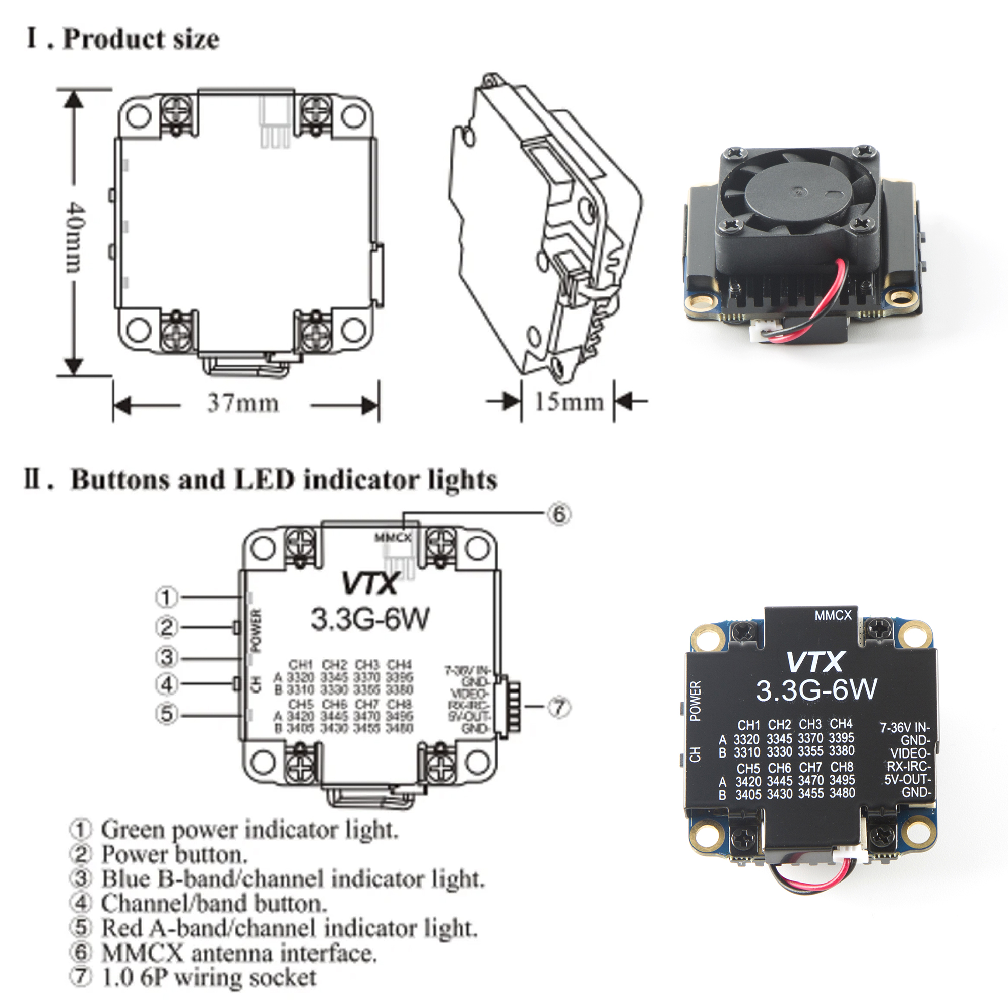 FPV Video Transmitter 3.3G 6W  - Drone Racing Vtx review and price